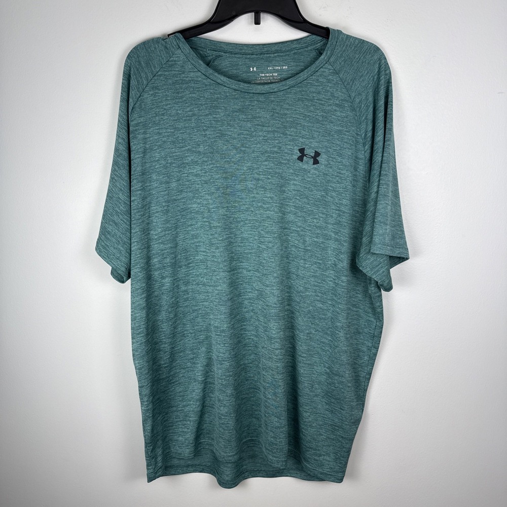 Under Armor Men's The Tech Tee Size XXL/2XL Teal Loose Athletic Sporty